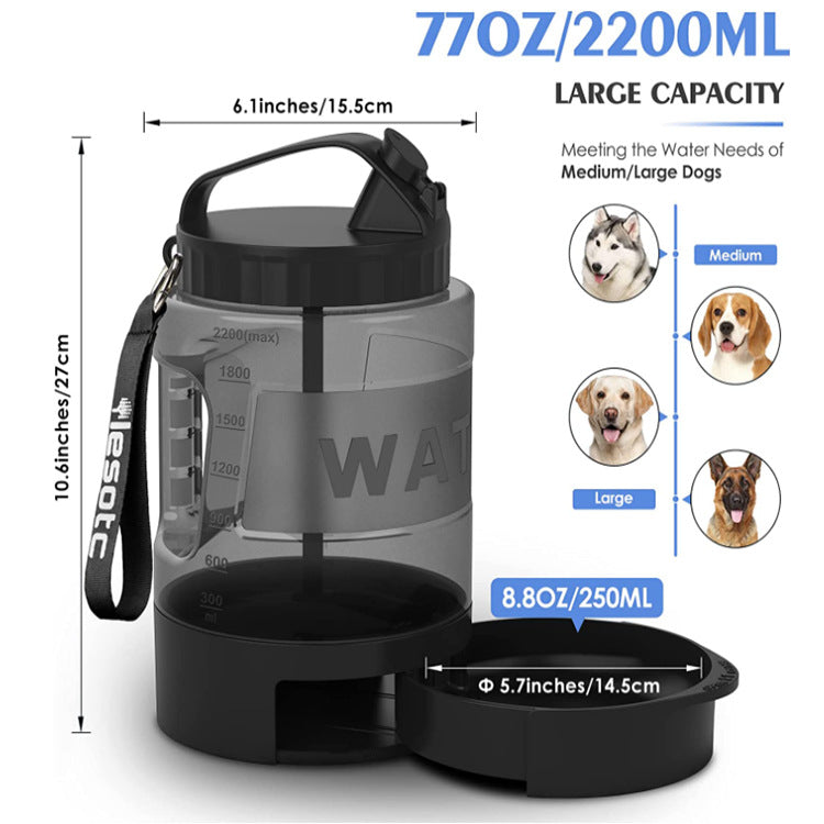 Portable Dog Water Bottle With Dispenser