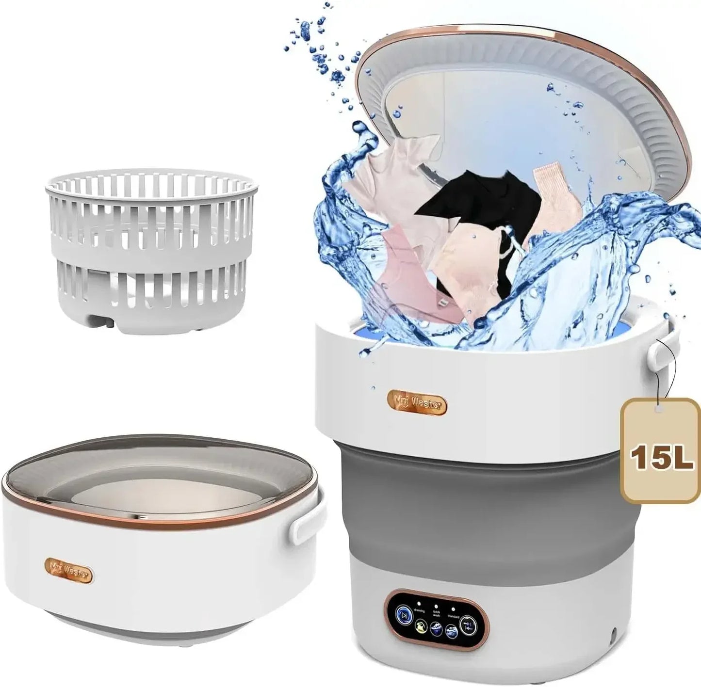 15L Portable Mini Washer With Dryer