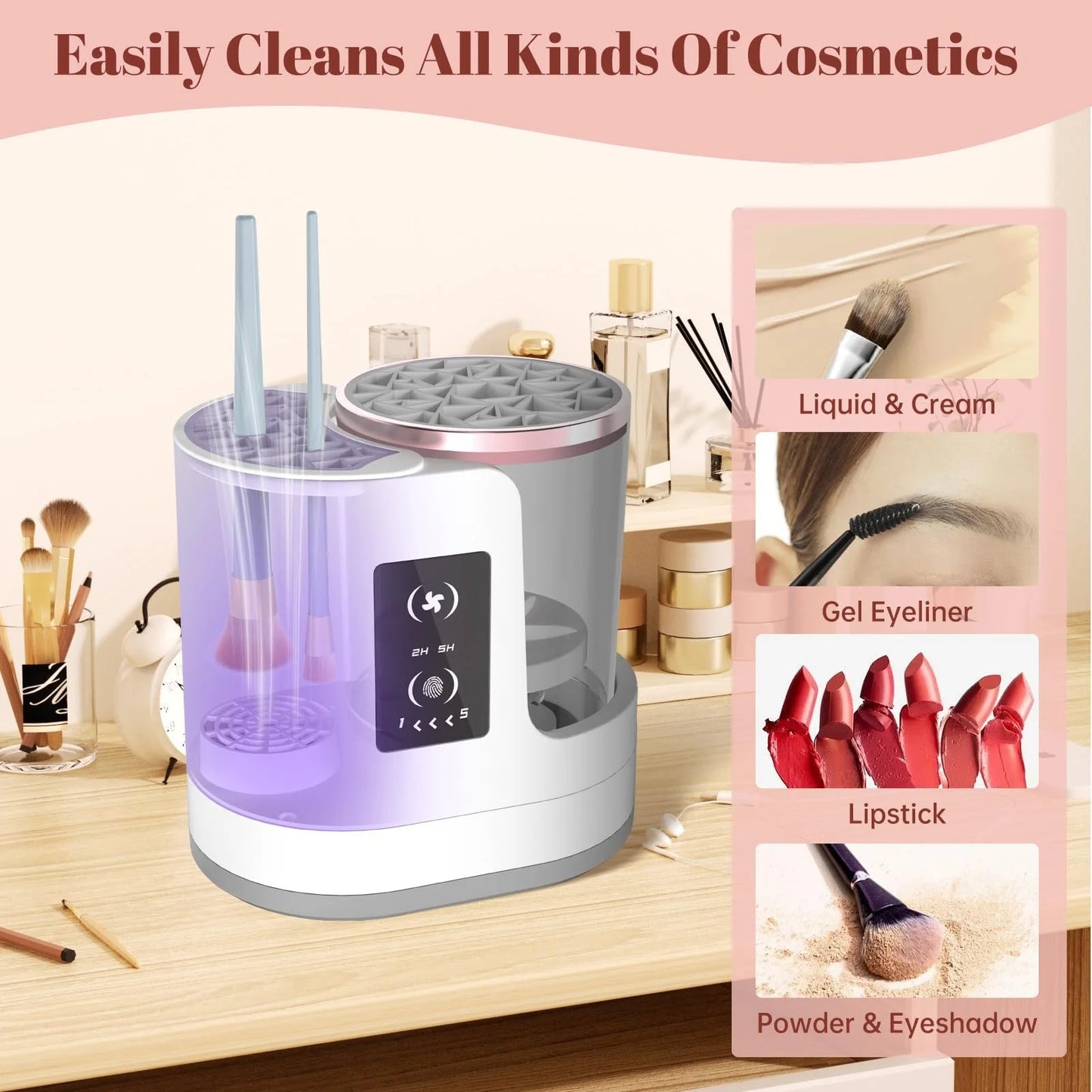 3 IN 1 Electric Makeup Brush Cleaner-Dryer Machine