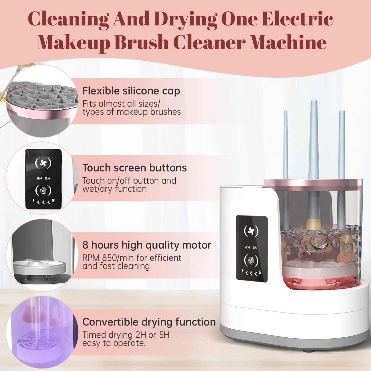 3 IN 1 Electric Makeup Brush Cleaner-Dryer Machine