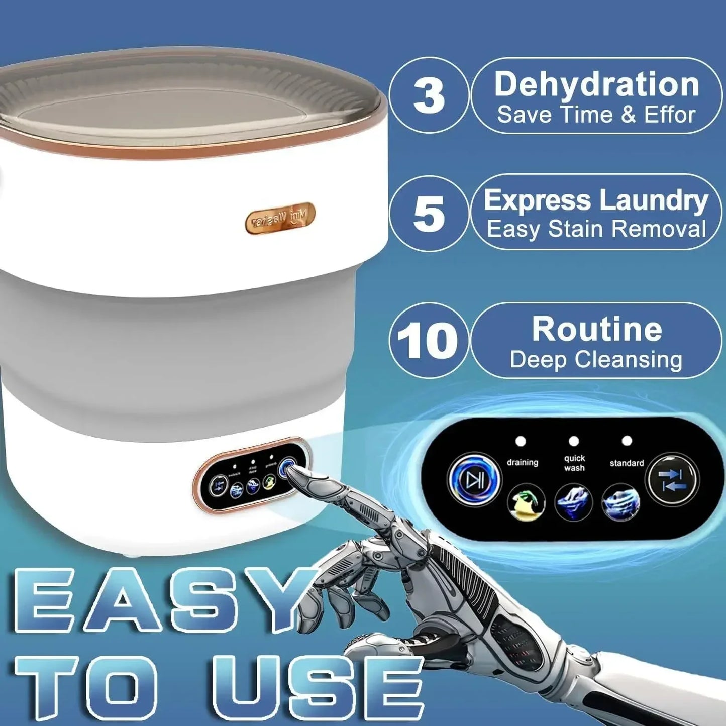 15L Portable Mini Washer With Dryer