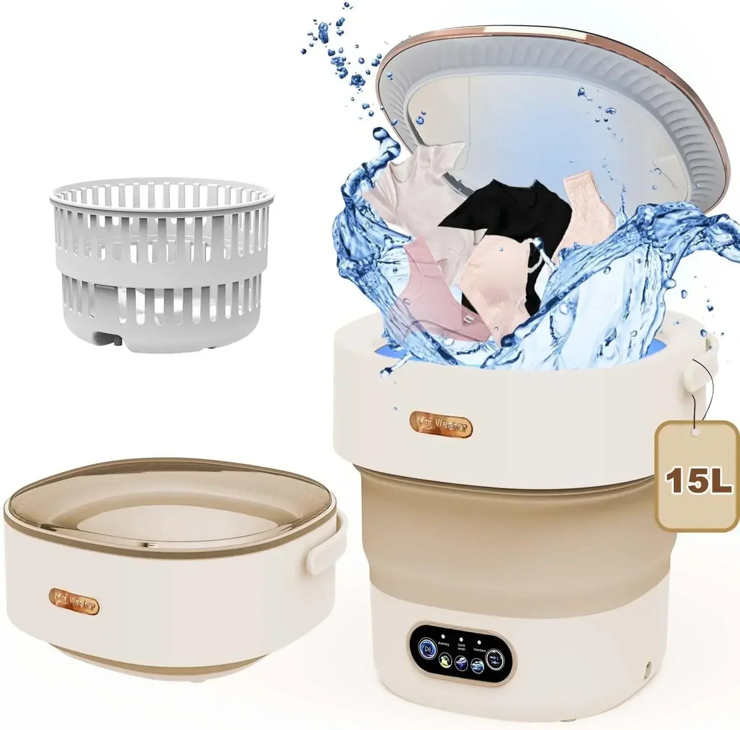15L Portable Mini Washer With Dryer