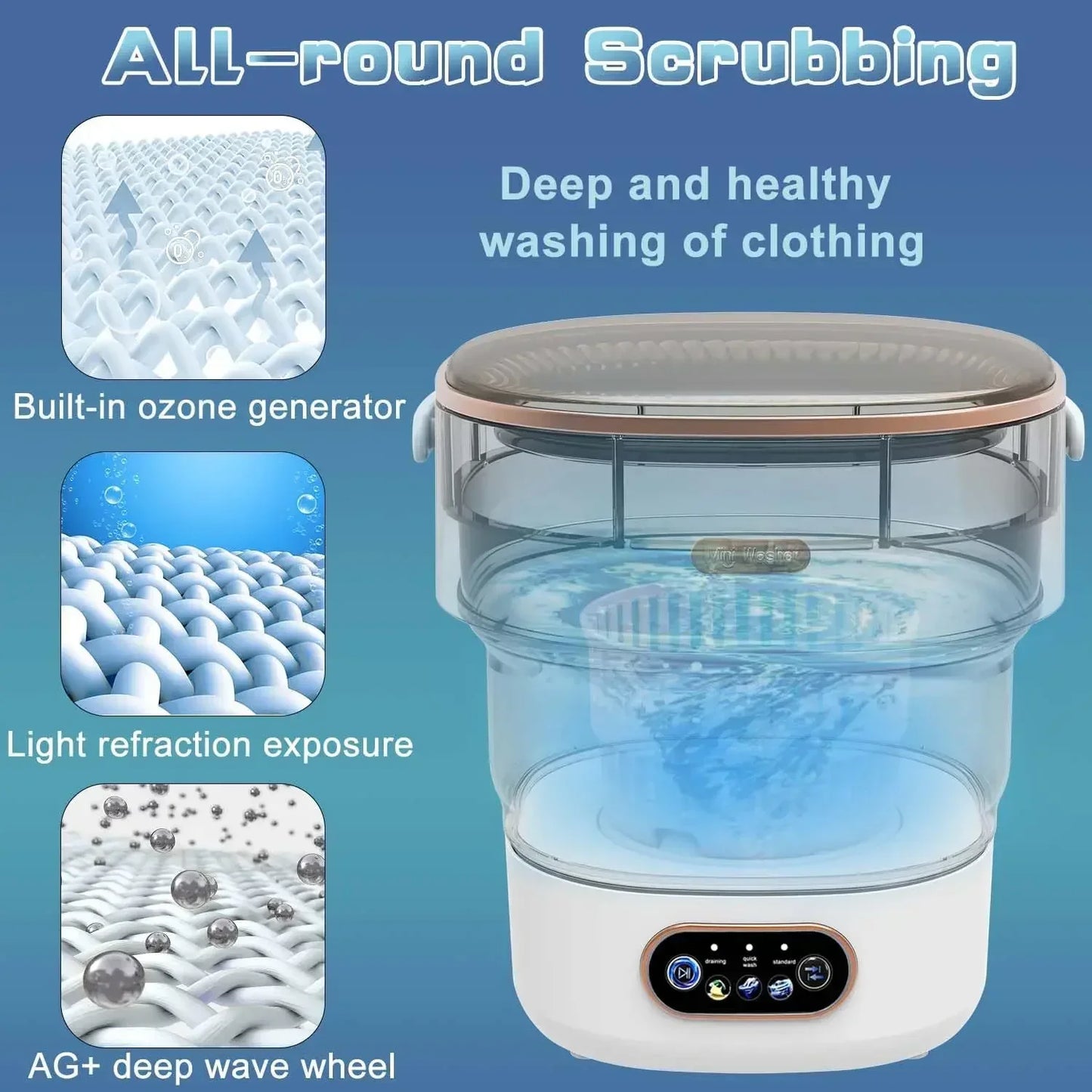 15L Portable Mini Washer With Dryer