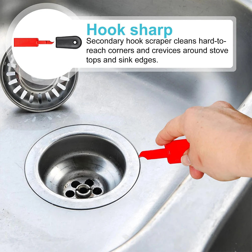 1/2 Pcs Self-Sharpening Cleaning Plastic Scraper 2-In-1
