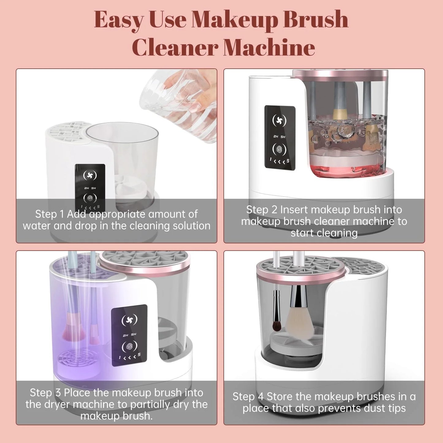 3 IN 1 Electric Makeup Brush Cleaner-Dryer Machine